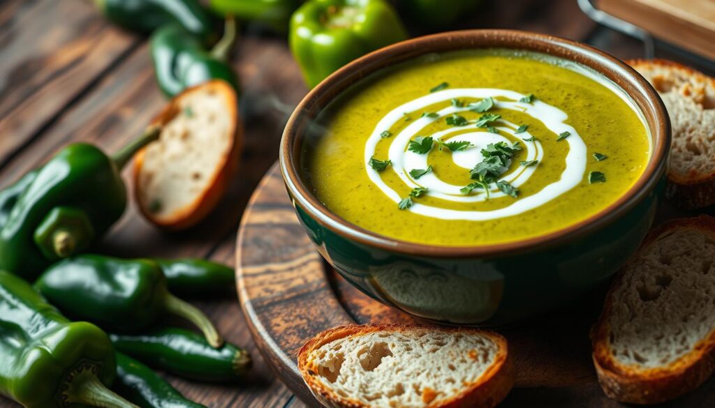 Poblano pepper soup