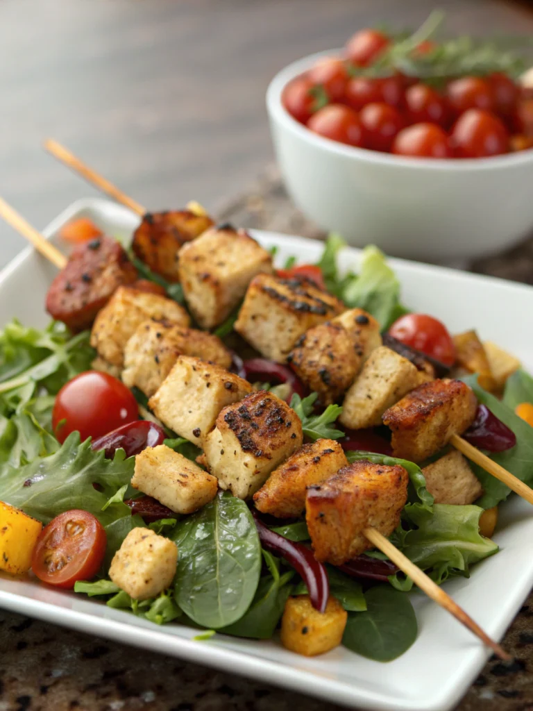 BBQ Chicken Skewer Salad