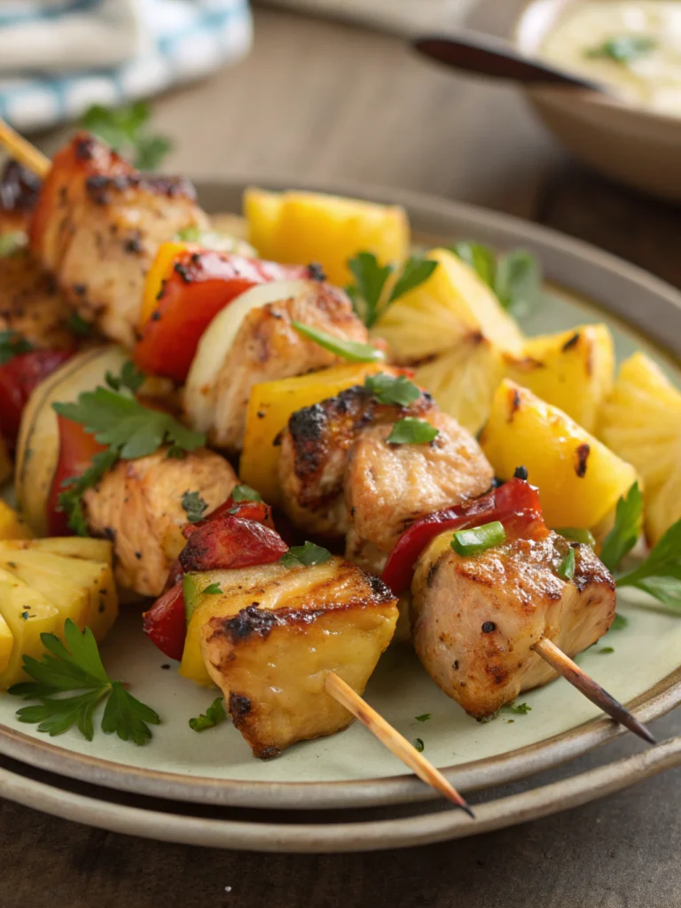 BBQ PINEAPPLE CHICKEN KABOBS