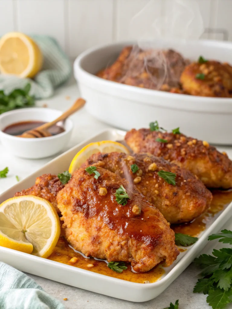 Baked Crunchy Hot Honey Chicken