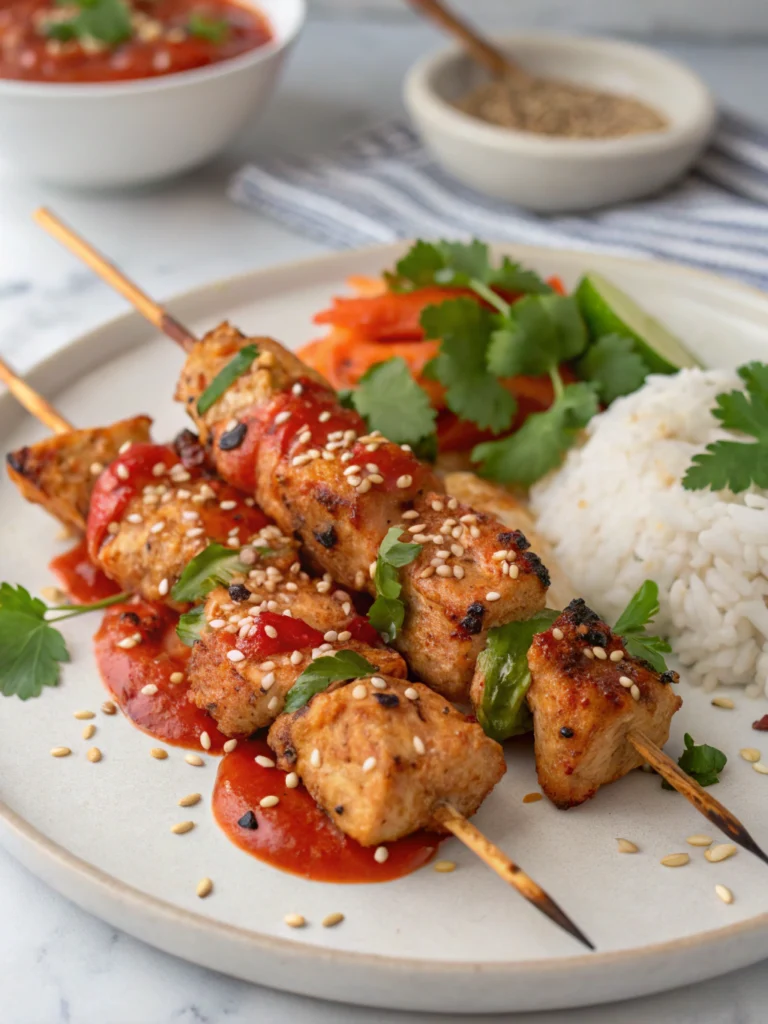 Bang Bang Chicken Skewers