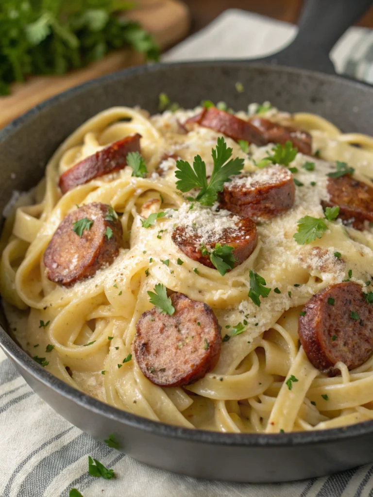 Cajun Smoked Sausage Alfredo Pasta