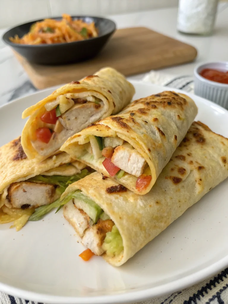 Cheesy Garlic Chicken Wraps