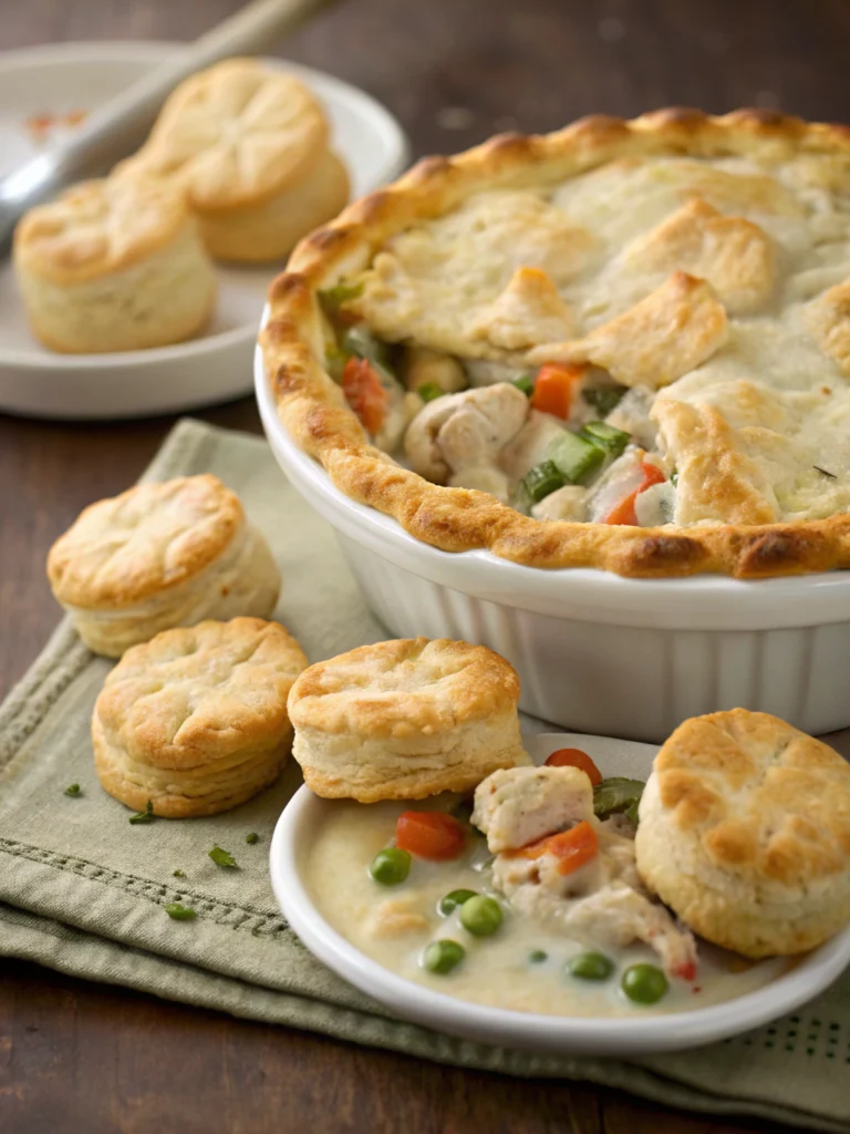 Chicken Pot Pie with Biscuits