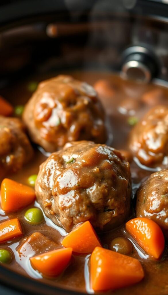 Crockpot Meatballs Salisbury Style
