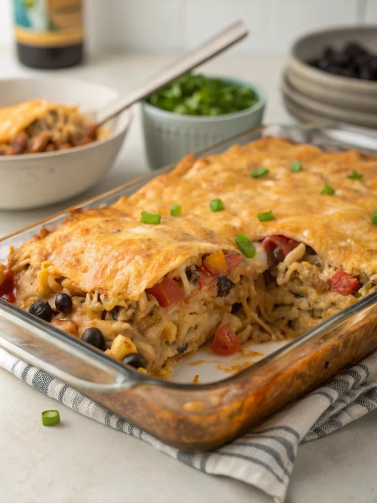 Easy Chicken Burrito Casserole