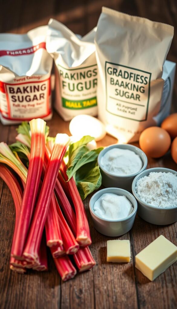 Fresh Rhubarb Bread Ingredients