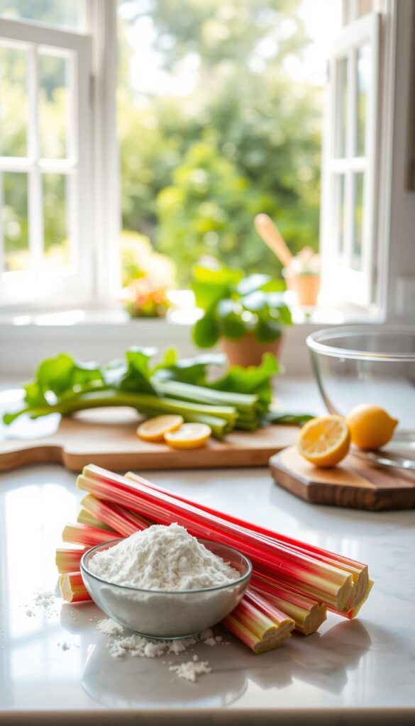 Fresh Rhubarb Ingredients