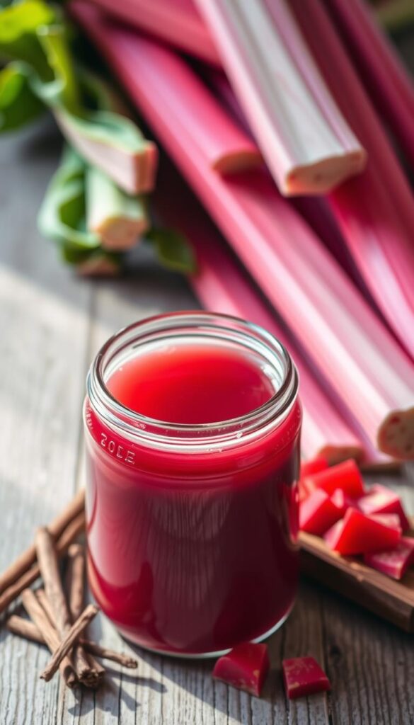 Fresh Rhubarb Syrup Ingredients