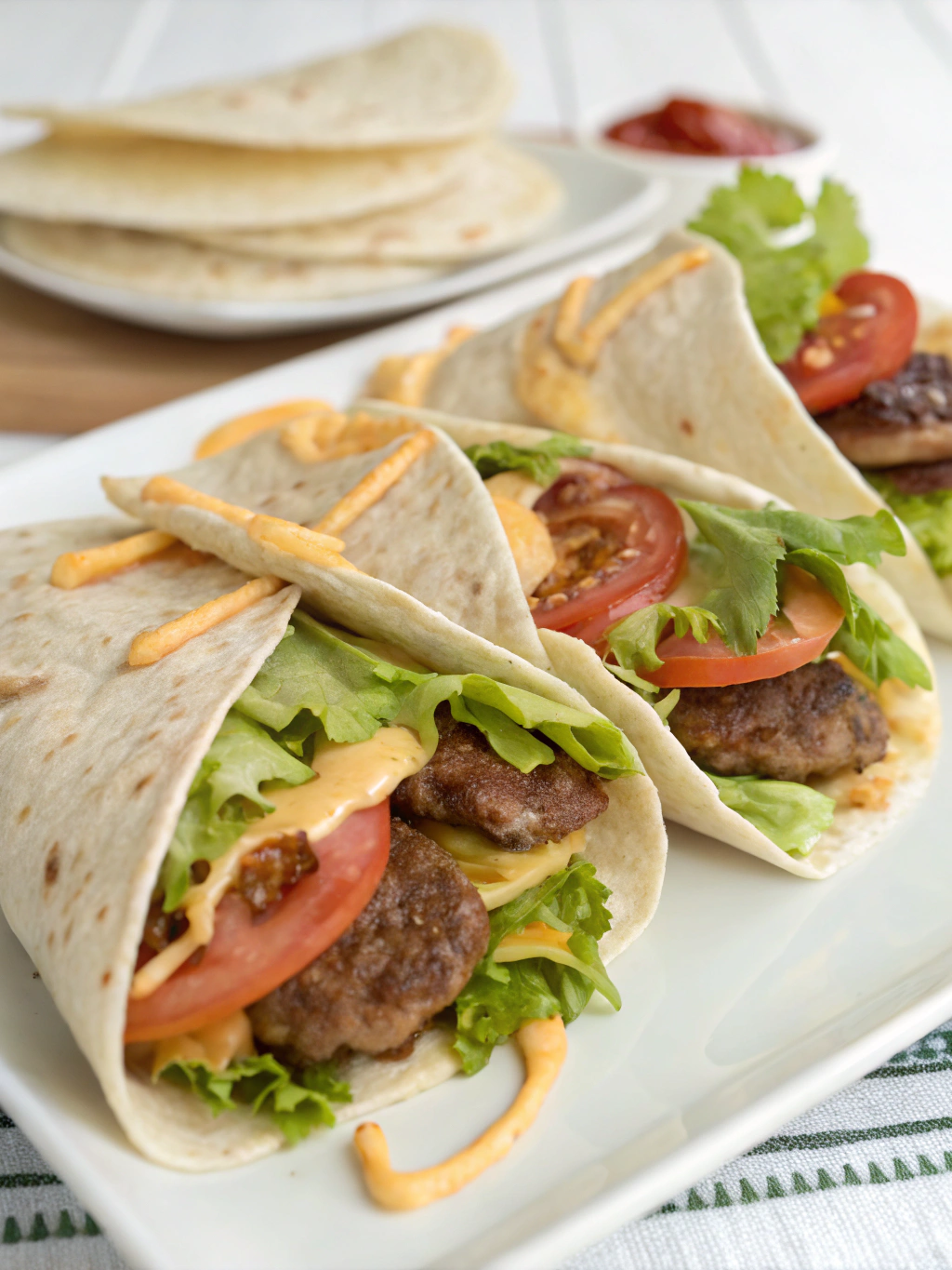 Homemade Big Mac Wraps