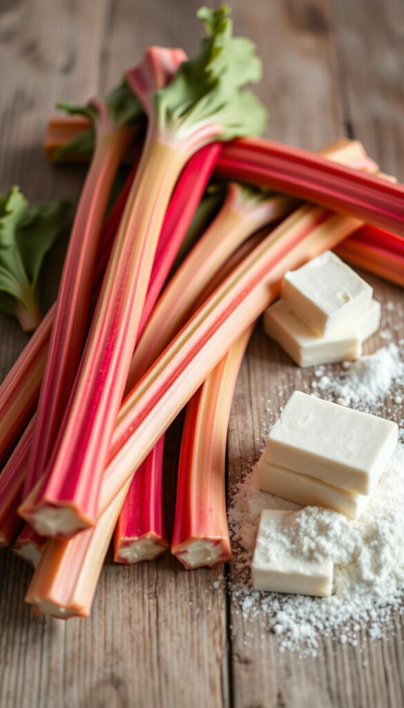 Rhubarb Baking Ingredients