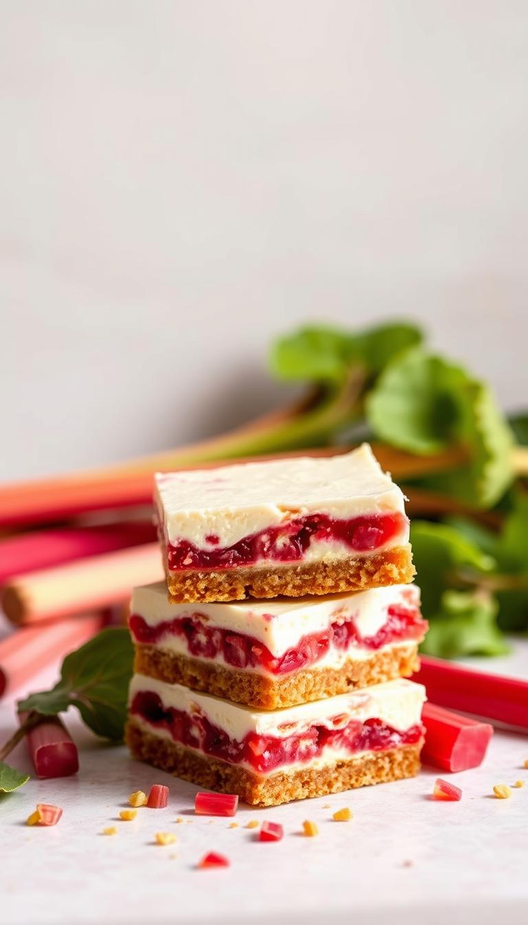 Rhubarb Cheesecake Squares