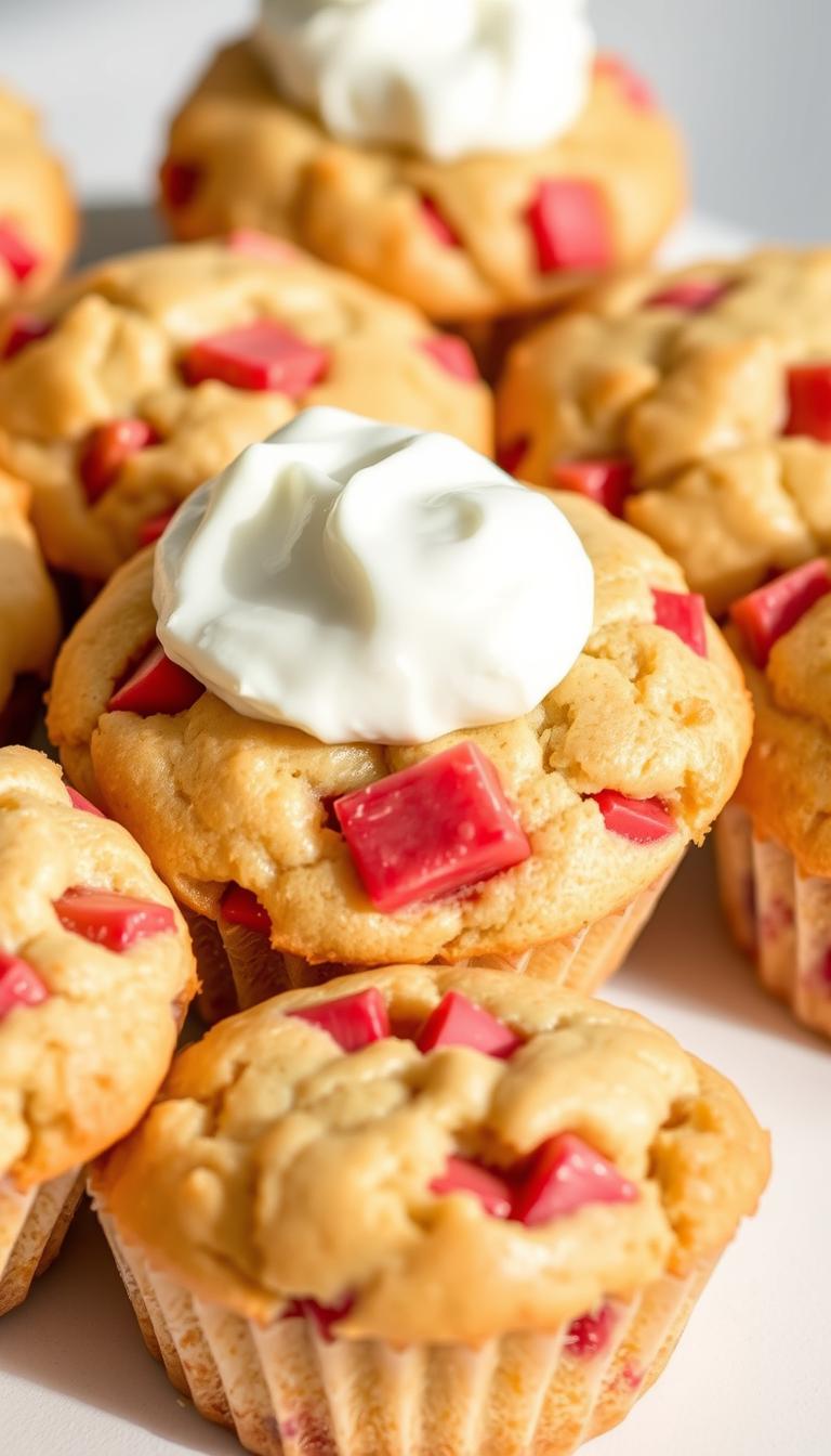 Rhubarb Muffins with Greek Yogurt