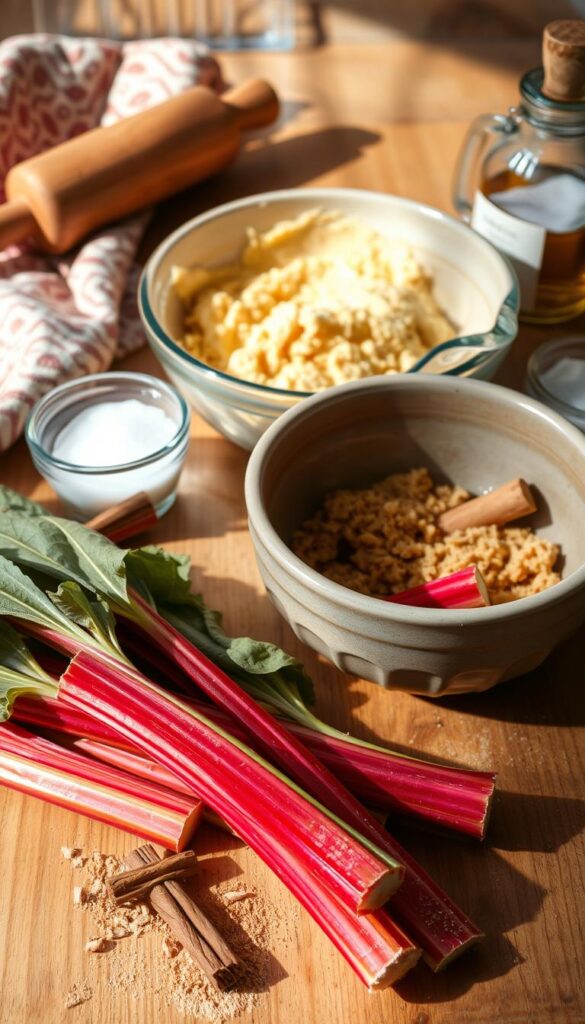 Rhubarb Pie Ingredients