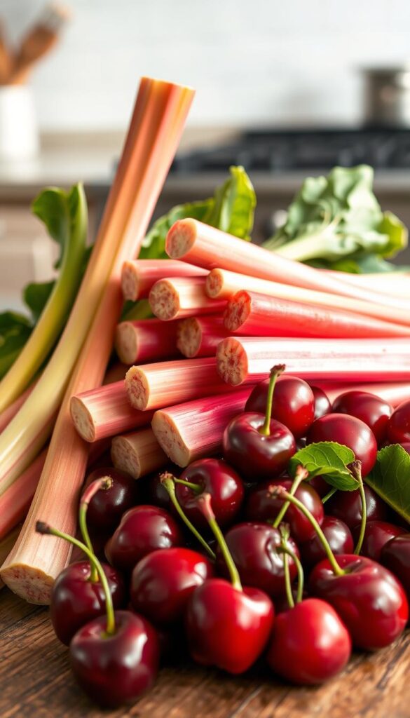 Rhubarb and Sweet Cherries Ingredients