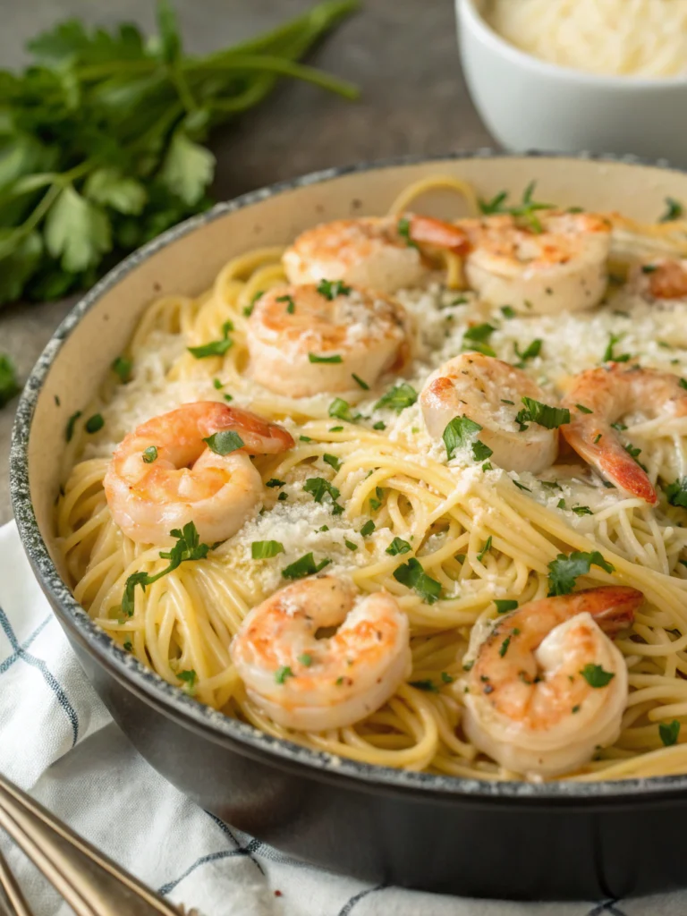 Shrimp Scampi Pasta Bake