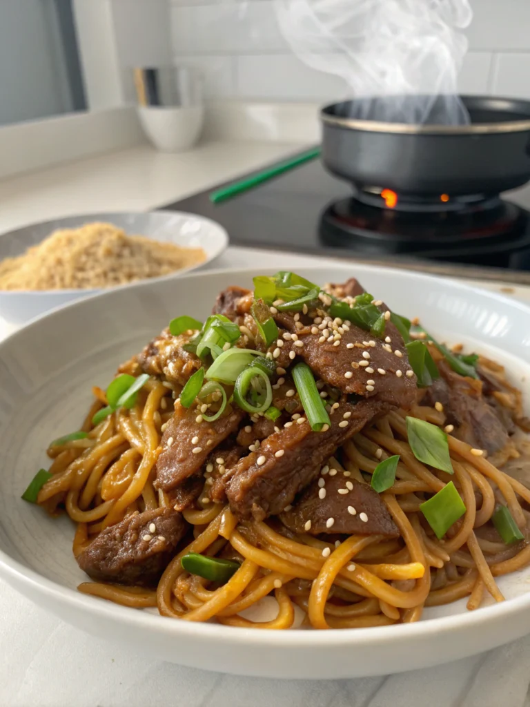 Sticky Beef Noodles