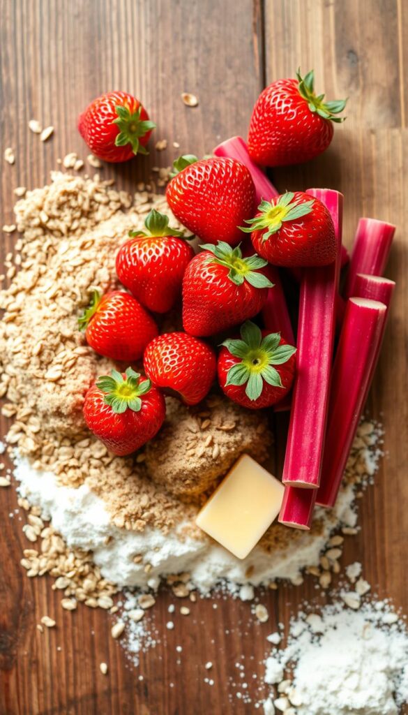 Strawberry Rhubarb Crisp Ingredients