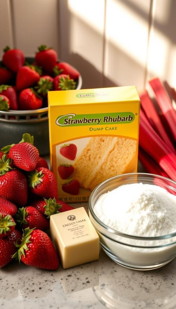 Strawberry Rhubarb Dump Cake Ingredients