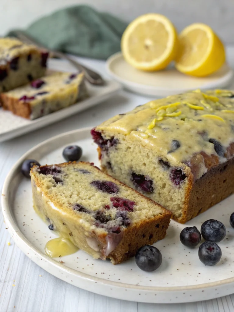 Blueberry Zucchini Bread With Lemon Glaze