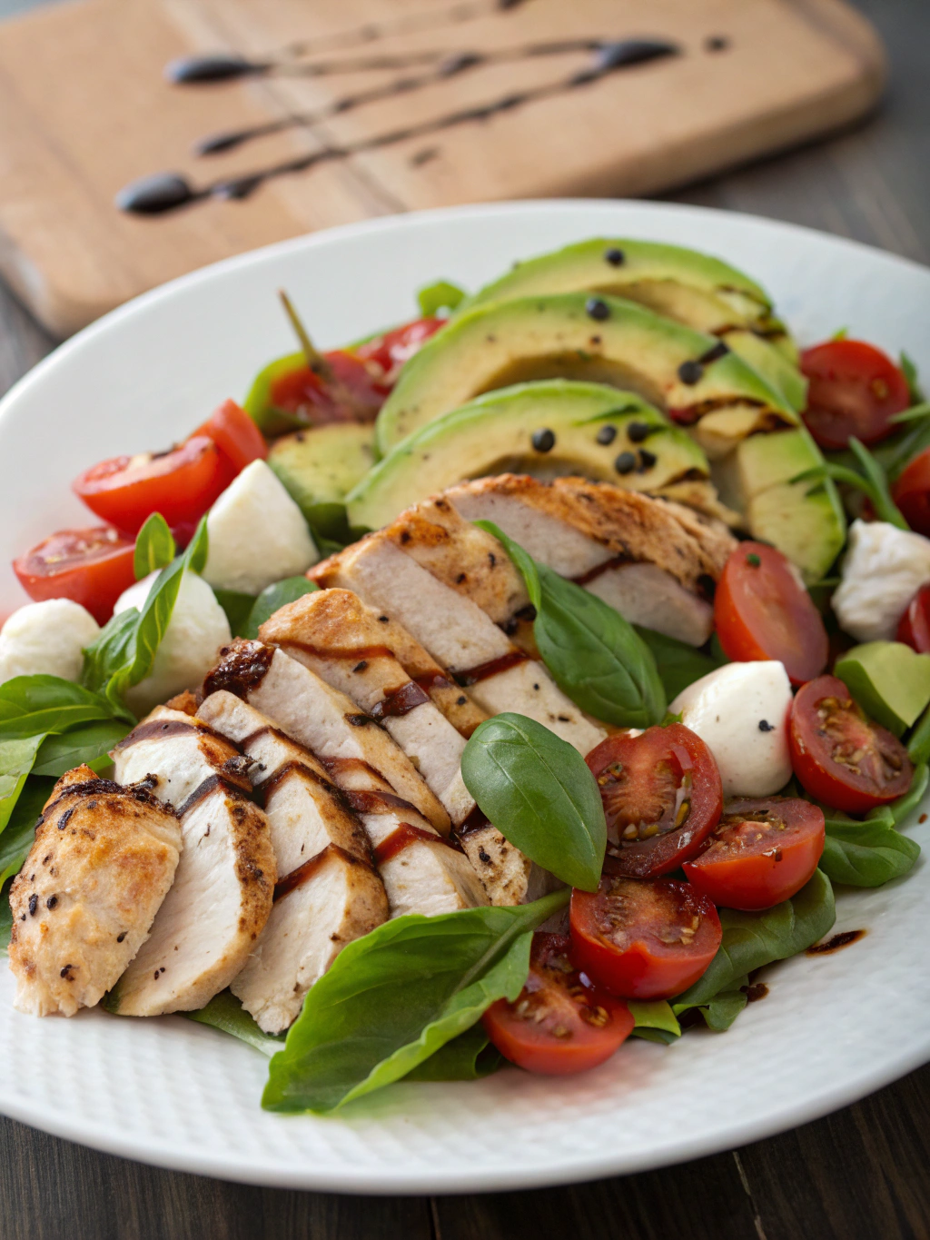 Chicken Avocado Caprese Salad