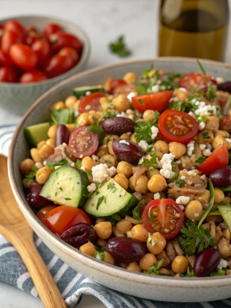 Greek Farro Salad with Chickpeas