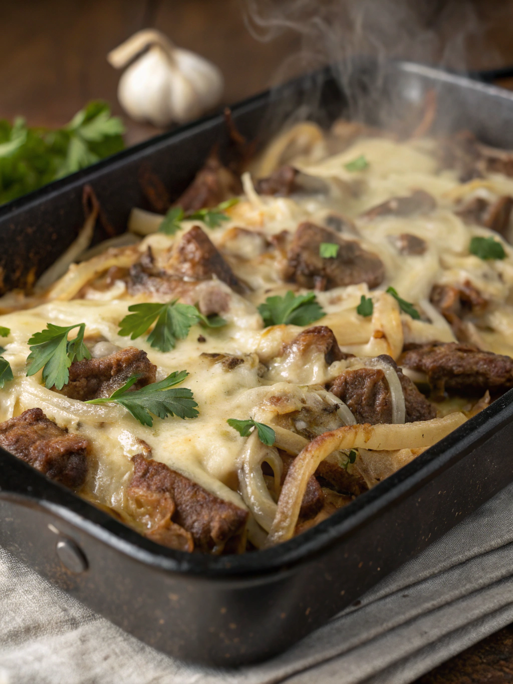 Philly Cheese Steak Casserole