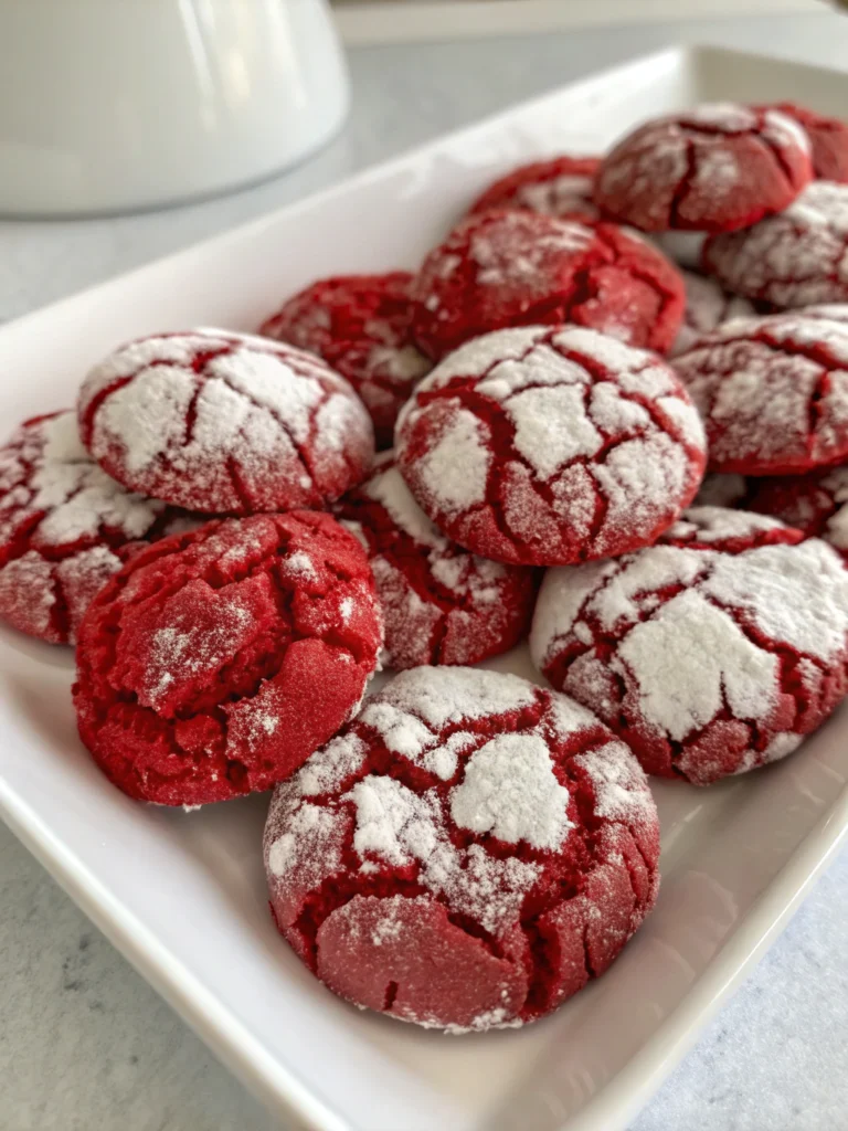 Red Velvet Crinkle Cookies