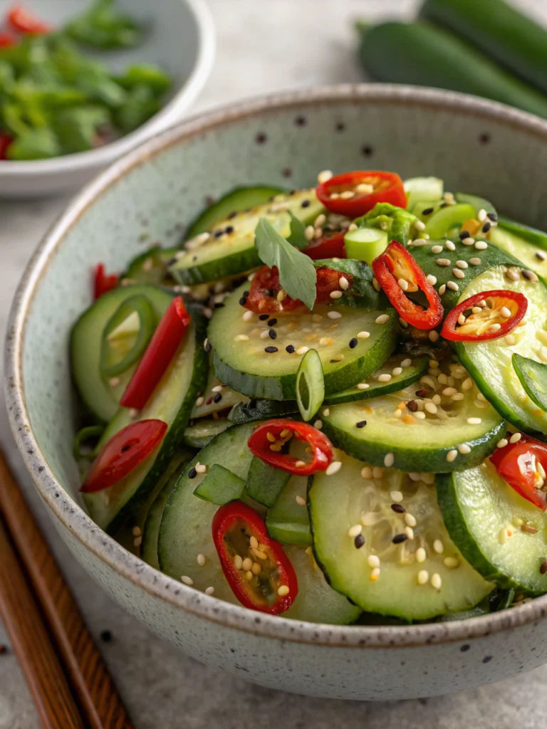 Spicy Korean Cucumber Salad Inspired by TikTok
