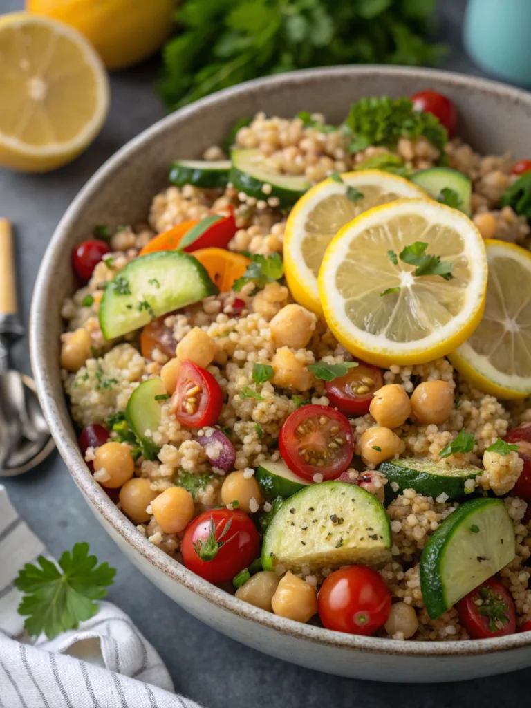 LEMON QUINOA & CHICKPEA SALAD