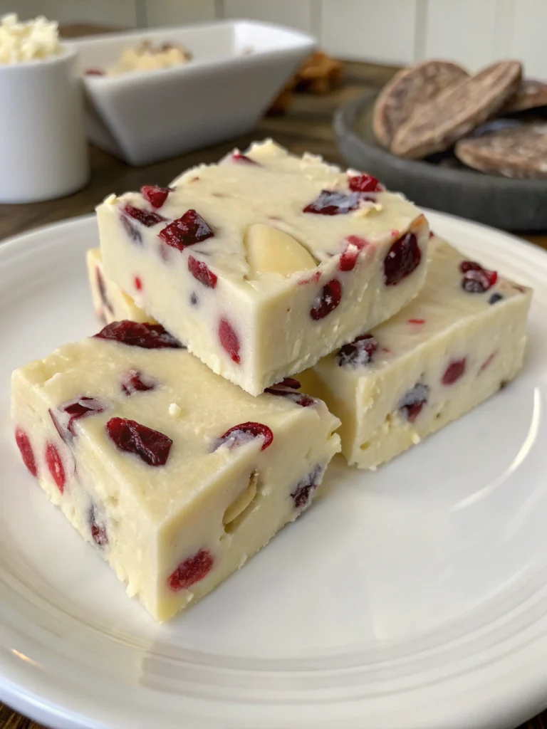 white chocolate cranberry fudge