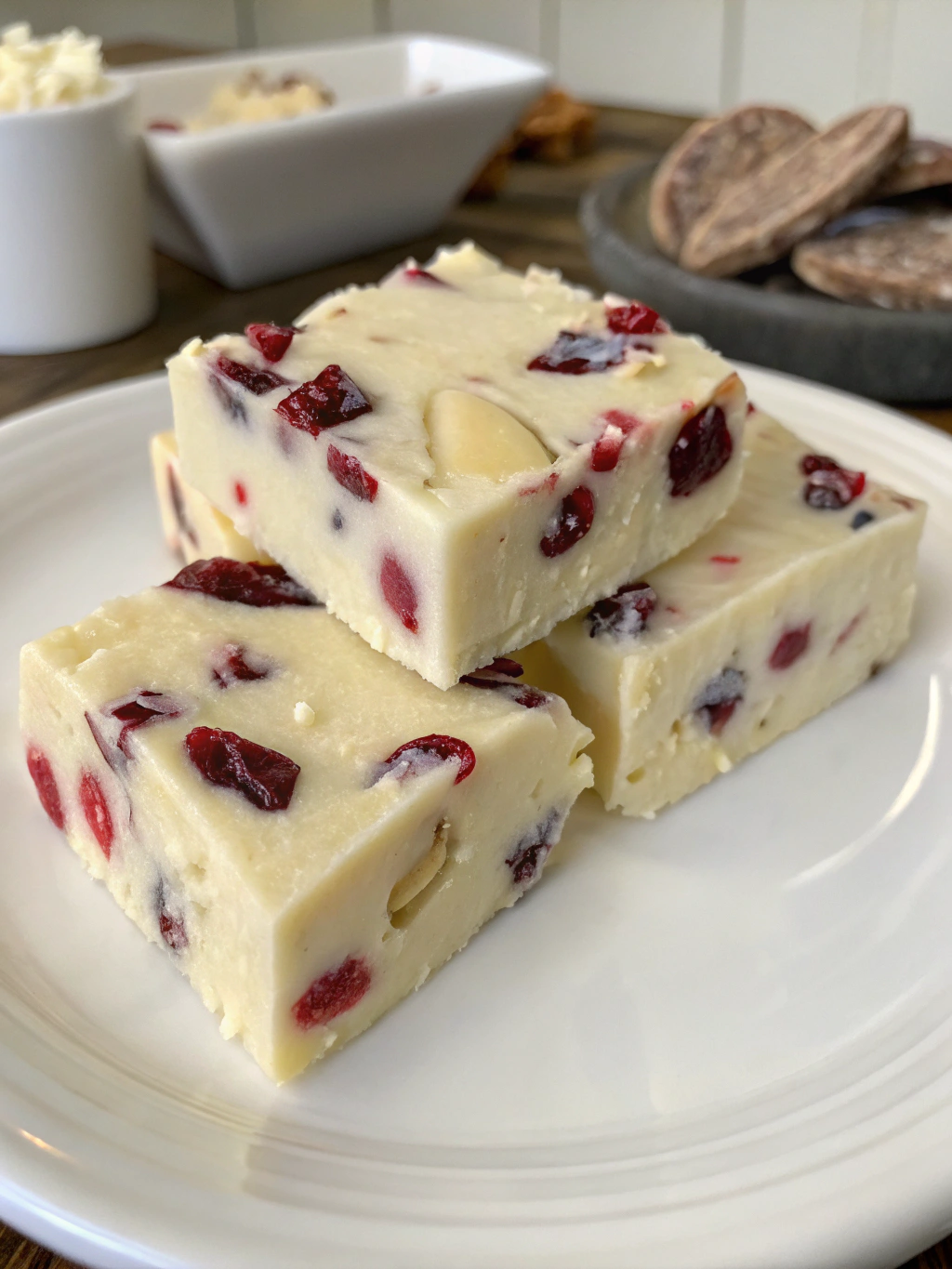 white chocolate cranberry fudge